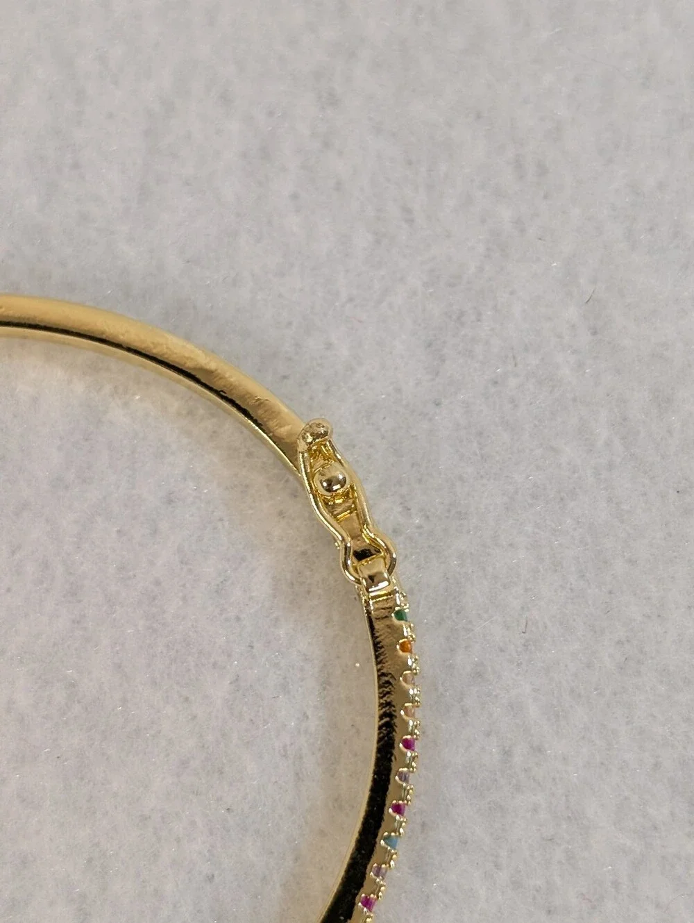 Multicolored Rainbow Rhinestone Bangle Bracelet